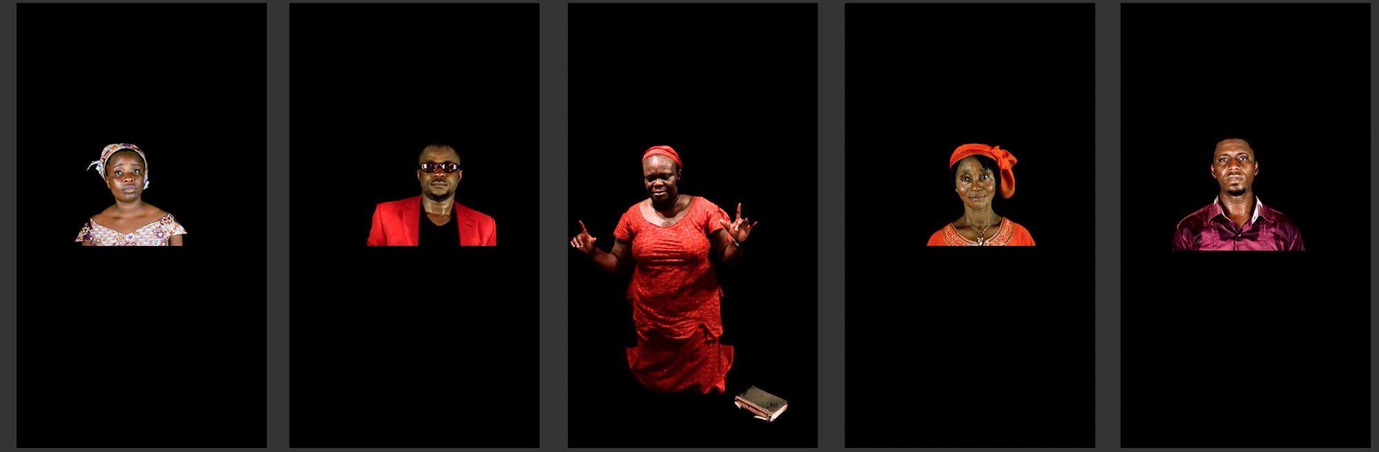 Video still of Zina Saro-Wiwa's video titled "Prayer Warriors: The Survival Performances"